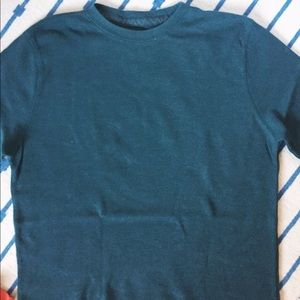 Long Sleeve Teal Waffle Shirt